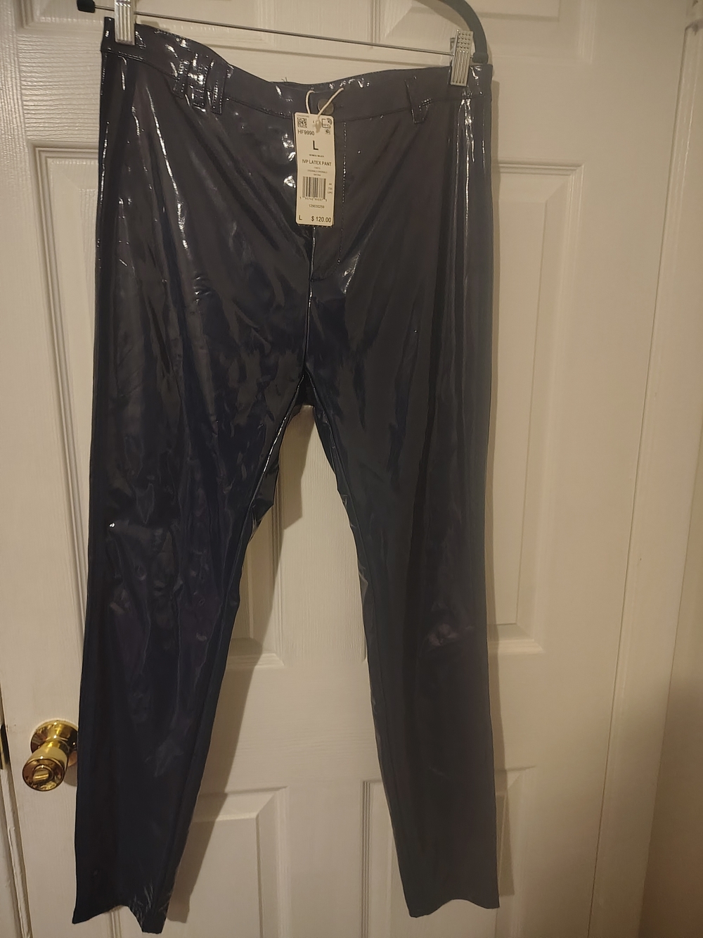 IVY PARK Navy Vinyl Straight Leg Pants